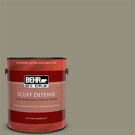 Behr Ultra 1 Gal N350 5 Muted Sage Extra Durable Flat Interior Paint