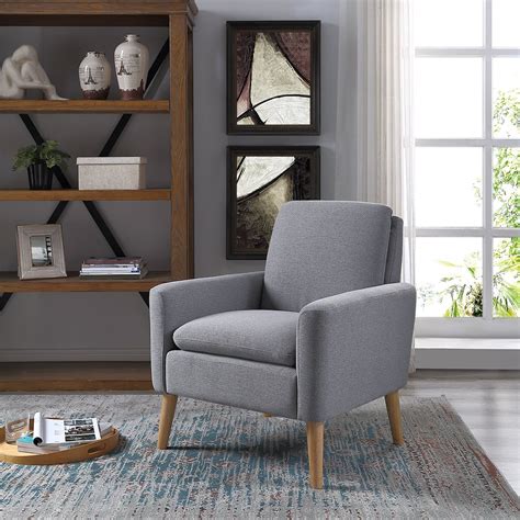 Roundhill furniture tuchico contemporary fabric gray accent chairs. Lohoms Modern Accent Fabric Chair Single Sofa Comfy ...