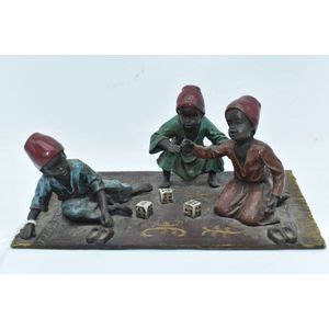 Arab Babes Playing Dice Bronze Group By Bergman Figures Groups Sculpture Statuary
