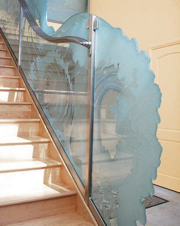 They provide excellent wind barriers, while still allowing optimal all of our glass railing systems receive our durable powder coated finishes, which exceed the stringent aama 2604 specification for salt spray. etched glass staircase | carved glass railing ...
