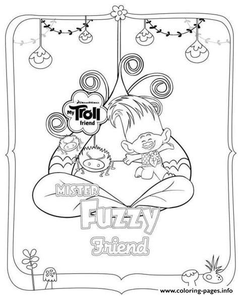 Dreamworks Trolls Fuzzy Coloring Pages Printable