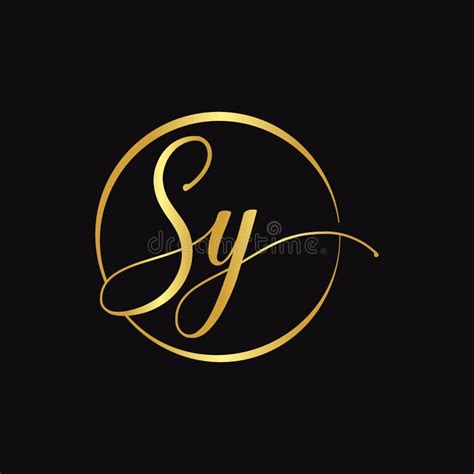 Initial Sy Letter Logo Design Vector Template Abstract Script Letter