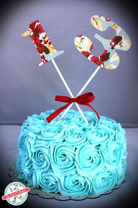 Thank you for all your birthday. Teal/Turquoise rose cake for 13 year old. | Birthday cake ...