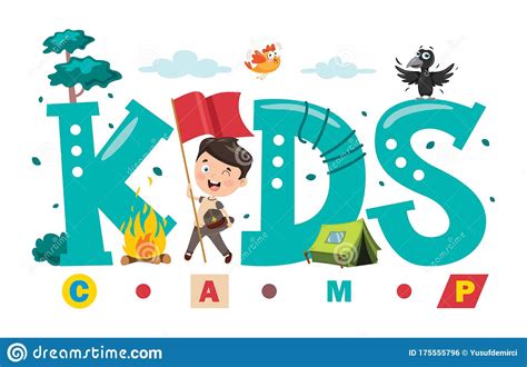 Logo Design For Kids Camp Stock Illustration Illustration