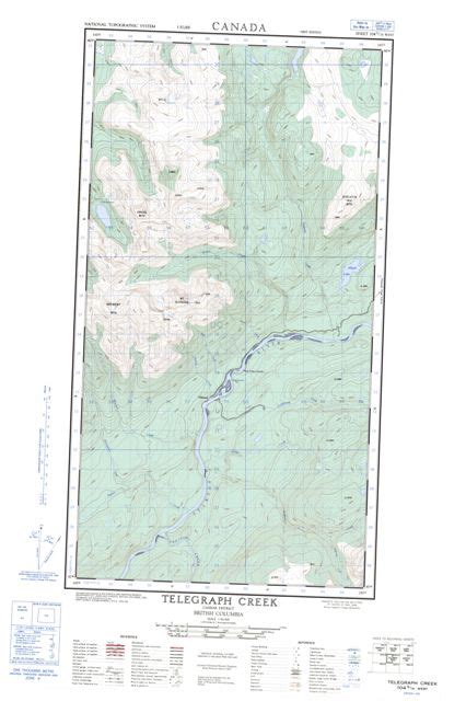 Telegraph Creek Bc Maps Online Free Topographic Map Sheet 104g14w At