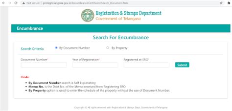Igrs Telangana 2023 Registration And Stamps Encumbrance Certificate And More