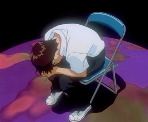 Shinji In Chair Original Evangelion Watercolour 105 X 145 Etsy