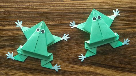 How To Make Jumping Paper Frog Origami Jumping Frog Paper Frog