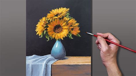 Acrylic Painting Sunflower Still Life YouTube