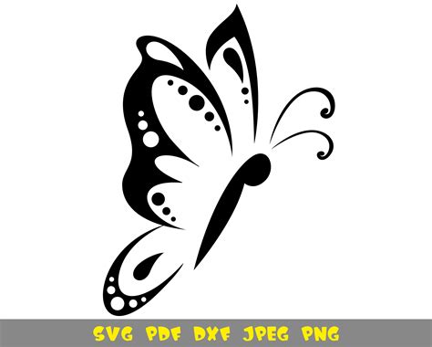 Flying Butterfly Silhouette Svg Png Dxf Pdf  Files For Etsy