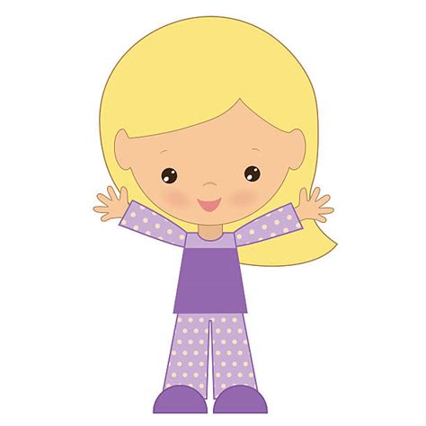Best Silhouette Of Cute Girl Pajamas Illustrations Royalty Free Vector