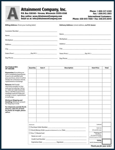 5 Free Order Form Templates Word Excel Pdf Formats