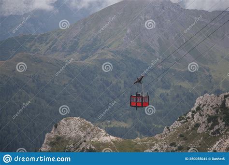 The Lagazuoi Cable Car At Passo Di Falzarego Dolomites Italy Stock