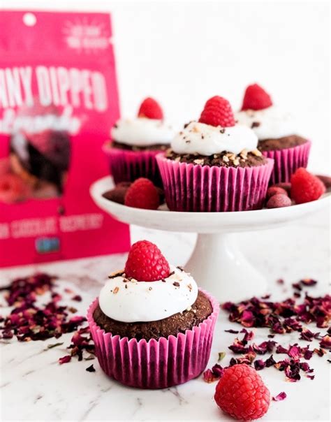 Flourless Dark Chocolate Raspberry Cupcakes Skinnydipped