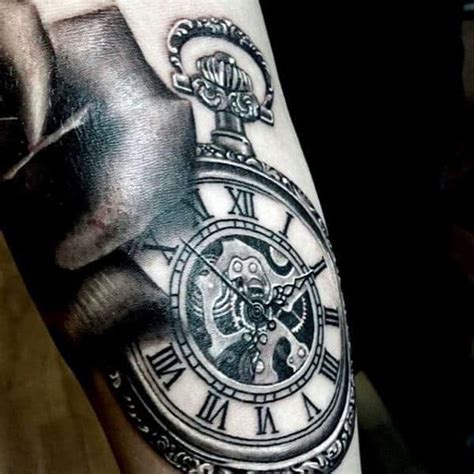 100 Pocket Watch Tattoo Designs For Men Cool Timepieces