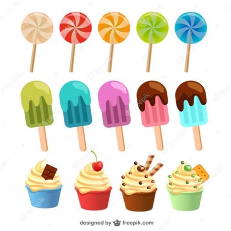 Variety Of Sweets Illustration Vector Premium Download