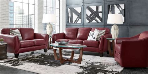 Red Leather Living Room Sets Sofa Recliner And Furniture