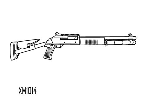 Shotgun Xm1014 Coloring Page Download Print Or Color Online For Free