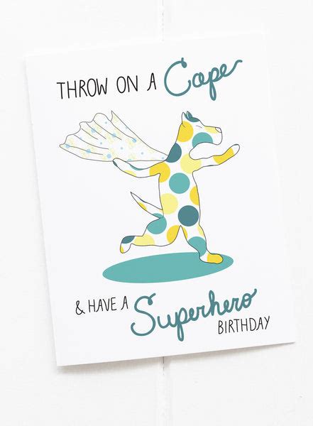 Dog Superhero Birthday Card Riverdogprints