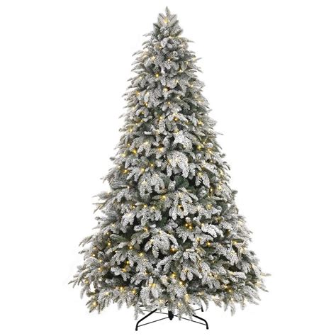 Home Accents Holiday 75 Ft Pre Lit Led Flocked Mixed Pine Tree With