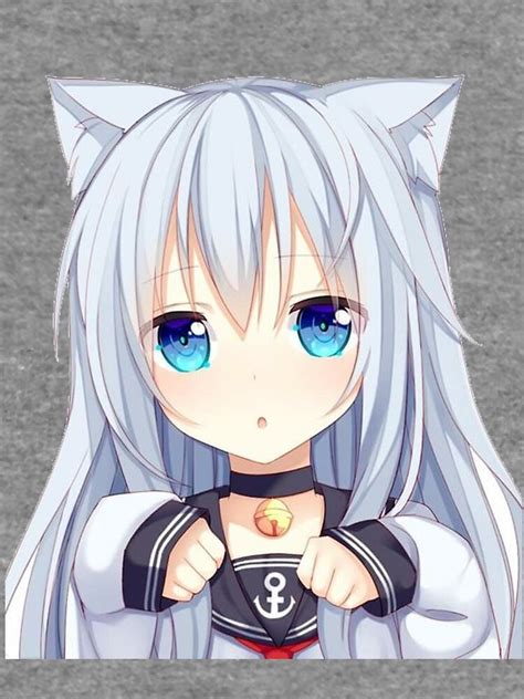 Cute Neko Hibiki Anime Artwork Lightweight Hoodie By