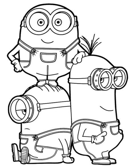 Printable coloring sheets of cakes and characters make an awesome free birthday activity! Bob Stuart Kevin Free Coloring Page To Print Three Minions ...