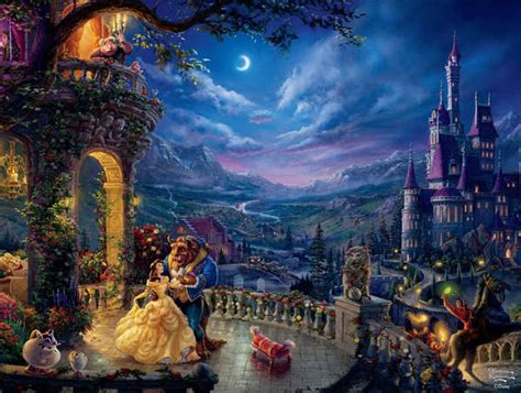 Beauty And The Beast Dancing In The Moonlight Puzzle Thomas Kinkade