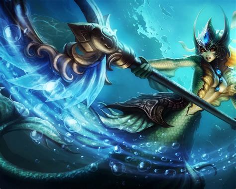 League Of Legends Nami Girl Mermaid Splash Art Full Hd