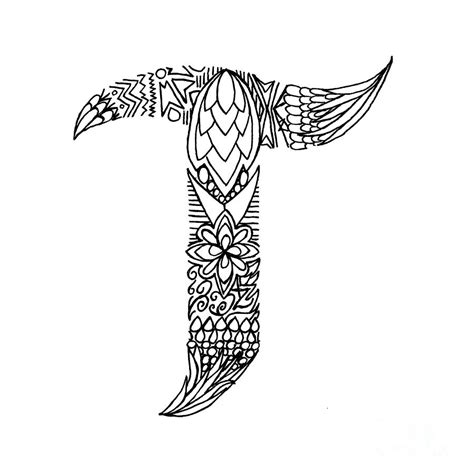 Patterned Letter T Drawing By Alyssa Zeldenrust