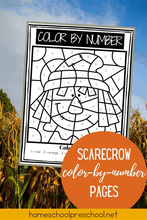 Printable Scarecrow Color By Number Worksheets