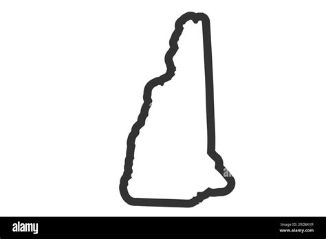 New Hampshire Outline Symbol Us State Map Vector Illustration Stock