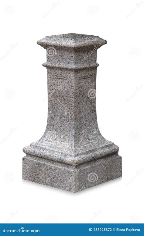 Granite Pedestal Isolated On A White Background Design Element With