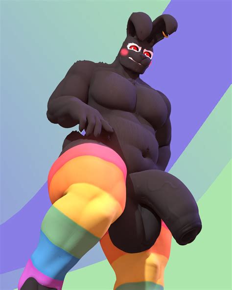 rule 34 anthro anxiboi biceps big penis black body black fur brush clothing demon ear piercing