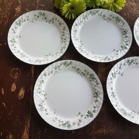 10 Dinner Plates Corelle By Corning Callaway Set Of 5 Green Ivy