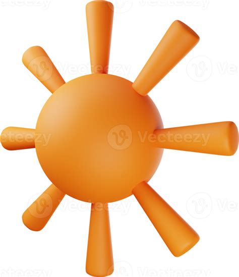 Orange Sun 3d Illustration 14019542 Png