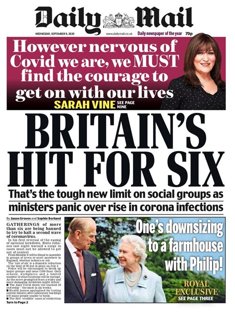 Daily Mail Front Page 9th Of September 2020 Tomorrows Papers Today