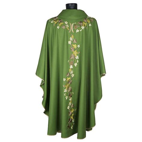 Chasuble And Clergy Stole With Ivy And Pelican Pattern Online Sales