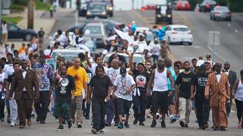 Hundreds March In Ferguson To Mark Anniversary