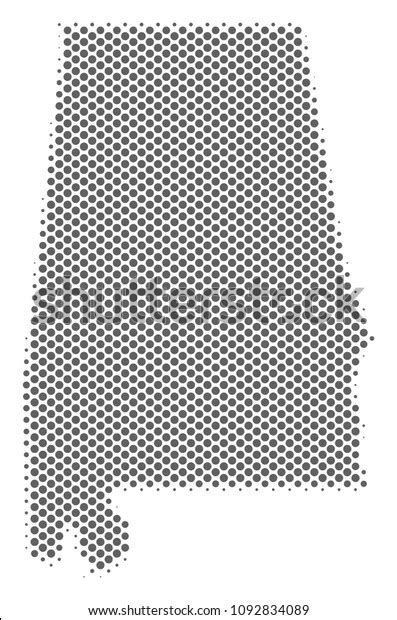 Schematic Alabama State Map Vector Halftone Stock Vector Royalty Free