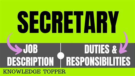 Secretary Job Description Secretary Duties And Responsibilities
