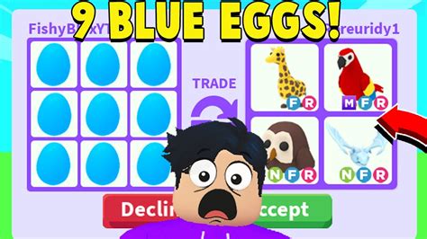 I Traded 9 Blue Eggs In Rich Adopt Me Servers Rarest Egg Youtube