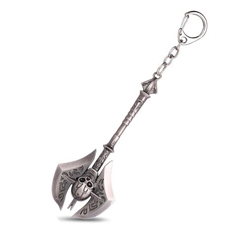new design game wow world of warcraft keychain weapon model keyring cosplay souvenir t axe