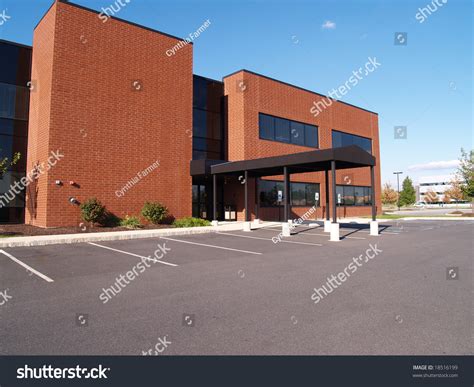 Exterior Of A Red Brick Modern Office Building Stock Photo