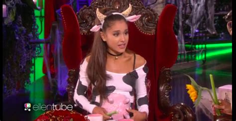 Ariana Grande Sniffs Shirtless Men While Dressed In Adorable Cow