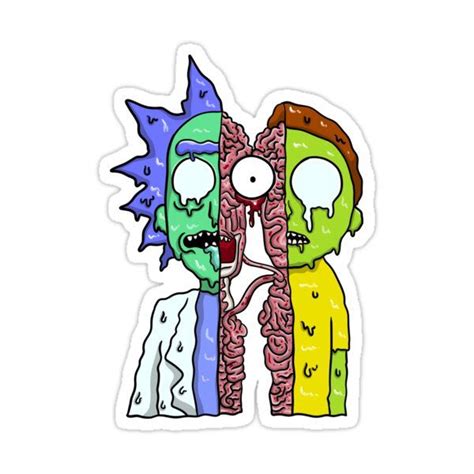 Rick And Morty Melting Sticker By Gomskyartstudio Rick And Morty