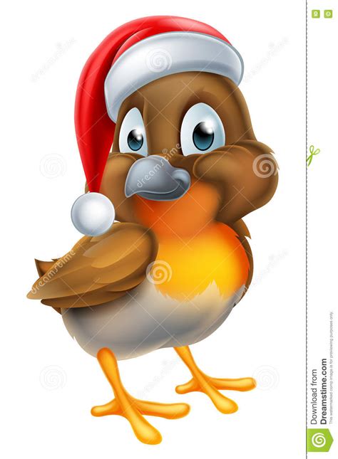 Robin Bird In Santa Christmas Hat Stock Vector Illustration Of Santa