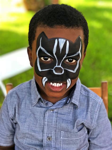 Black Panther Face Painting Superhero Face Painting Monster Face