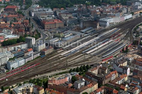 Nürnberg Von Oben Hauptbahnhof Der Deutschen Bahn Im Ortsteil Mitte