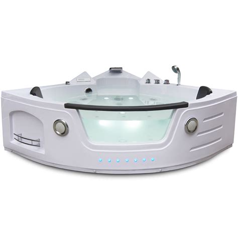 Each seat has a molded, acrylic grab handle, cup holder, and individual air controls. Whirlpool Corner Bath Tub 2 Person Jacuzzi Luxury Pool ...