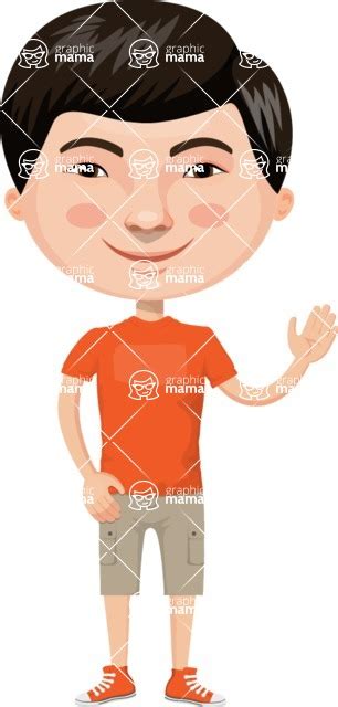 Chinese Boy With Shorts Cartoon Character Graphicmama